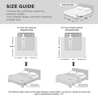 Bedsure Comforter Duvet Insert - Oversized King Size All-Season Down Alternative Bedding | Sage Green 116x98 Inches