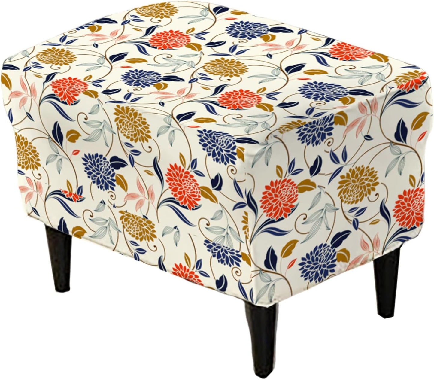 27"-35" 14 KRFOONN Stretch Ottoman Cover Slipcovers Rectangle Fit Length Footrest Stool Covers Printed Ottoman Cover