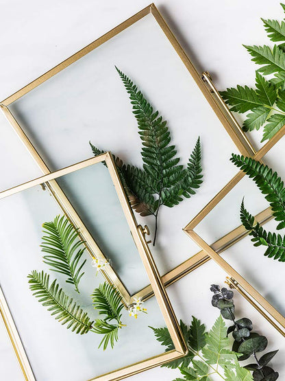 AceList Set of 3 Glass Photo Frame Collection Simple Metal Geometric Picture Frame with Glass Cover Includes 4"" x 4"", 4"" x 6"", 5"" x 7""