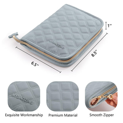 MYBAGZING Crochet Hook Case – Empty Organizer with 24 Slots for Crochet Hooks & Ergonomic Aluminum Crochet Needles, Zipper Pocket for Accessories and Supplies