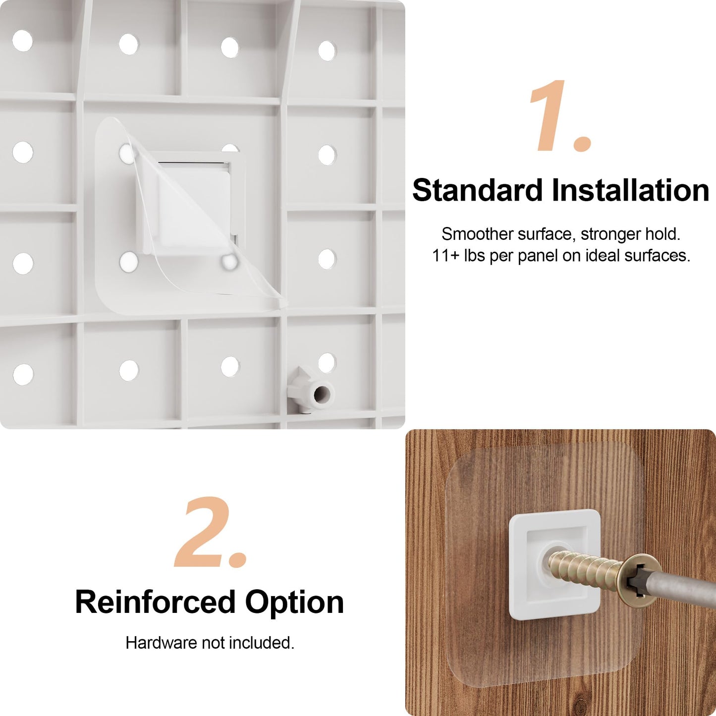 DAIMOT Pegboard Combination Kit - Pegboards and Accessories Modular Hanging for Wall Organizer, Crafts Organization, Ornaments Display, Nursery Storage, Peg Board (2)