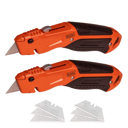 BLACK+DECKER Utility Knife, Retractable, Quick Change Blade, 2-Pack (BDHT1039495APB)