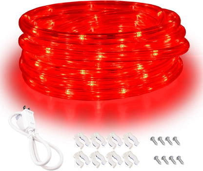 Areful 16ft 360 Red LED Lights, Rope Lights, Flexible and Connectable Strip Lighting, Waterproof for Indoor Outdoor