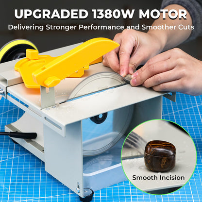 Flyrivergo Advanced Jewelry Rock Saw for Cutting Rocks, 110V 1380W Lapidary Saw Rock Cutter Mini Table Saw for Crafts Lapidary Equipment for DIY Gemstone Cutting Grinding Woodworking Carving