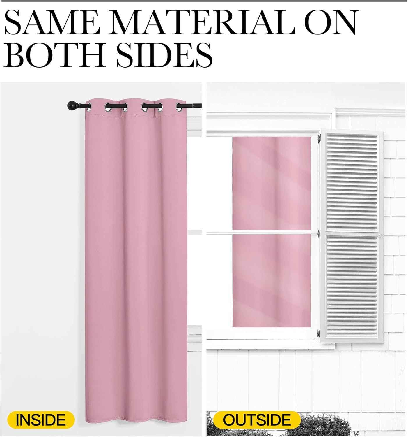 NICETOWN Blackout Curtain Panels - Thermal Insulated Draperies, 34x63 Inches, Crystal Pink (1 Pair)
