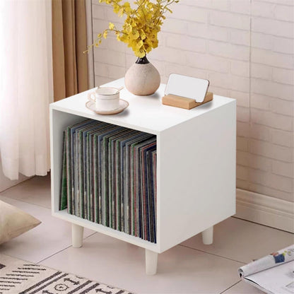 XJOYSL7921 DVD Storage Storage Rack Open Floor Vinyl Record Cabinet Large Capacity Wooden Storage Display Rack CD Rack Tower