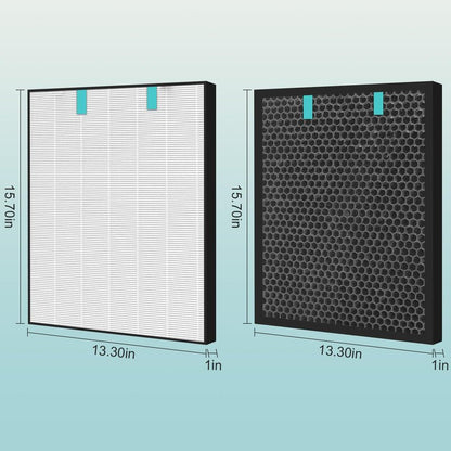 Asrhine 2 Sets Air400 Filter Replacement for Bissell Air400, 2 Filter, 2 Carbon Post Filter, 8 Pre Filter, Compared to Part 2521 and 2520 (2 Sets Air400)