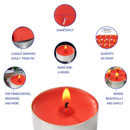 Visen 50Pack Tealight Candles, Unscented, Smokeless, Dripless, 4 Hours Burn Time, Perfect for Home, Romantic Decor, Pool, Shabbat, Weddings & Emergencies