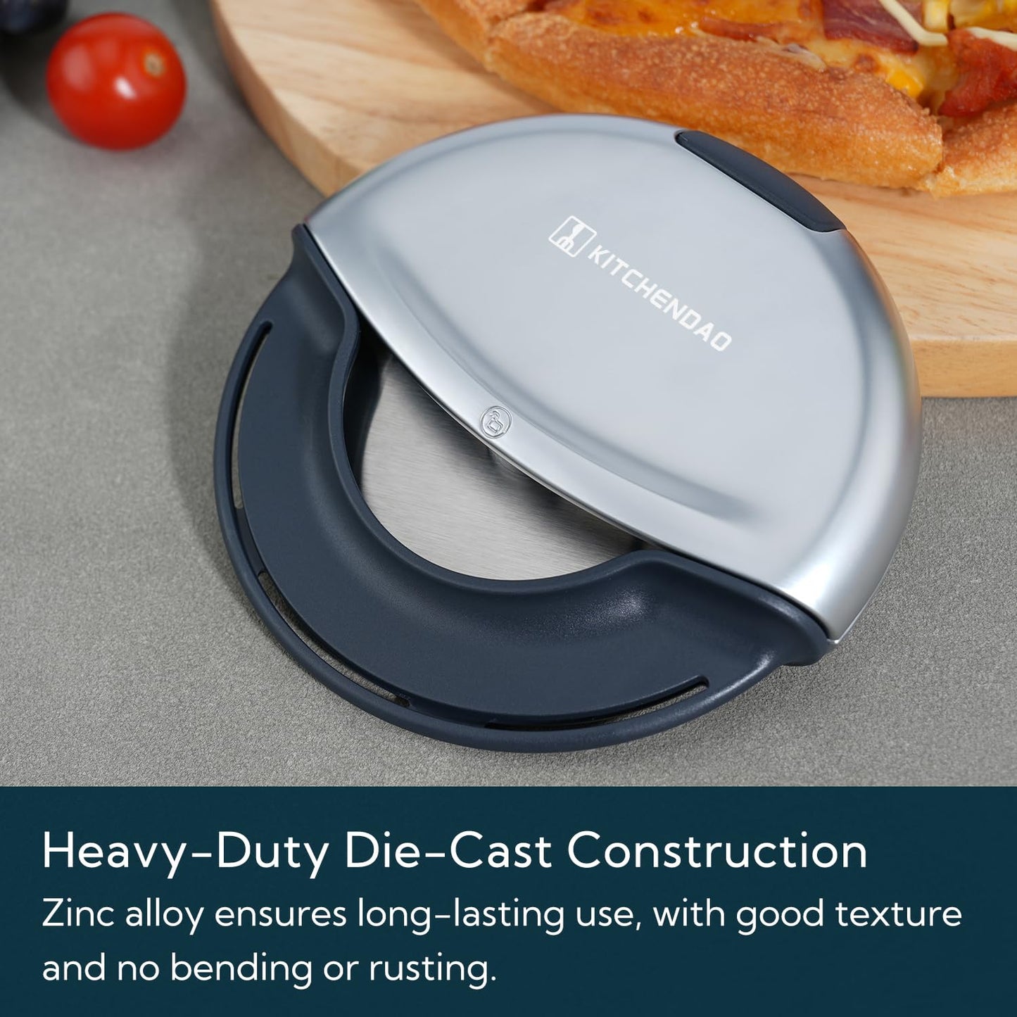 KITCHENDAO Premium Heavy Duty Pizza Cutter Wheel – Magnetic Detachable Design Handheld Pizza Slicer, 4-Inch Sharp Blade with Safety Protective Cover, Durable, Dishwasher Safe, Great Gift Idea
