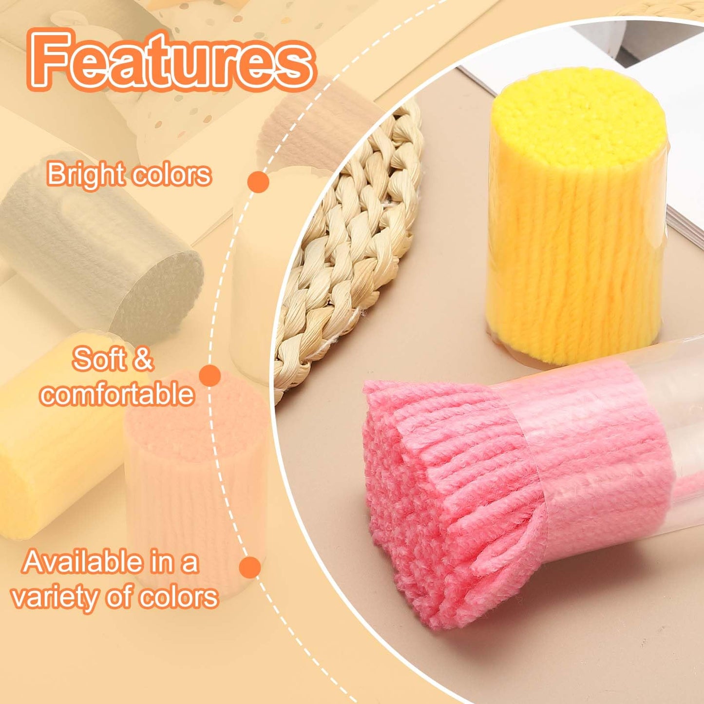 PATIKIL 20 Rolls Latch Hook Yarn, Latch Hook Kit Precut Rugs Yarn Making Crochet Bundles for Rug Adults Beginners Tapestry DIY Craft, White Pink