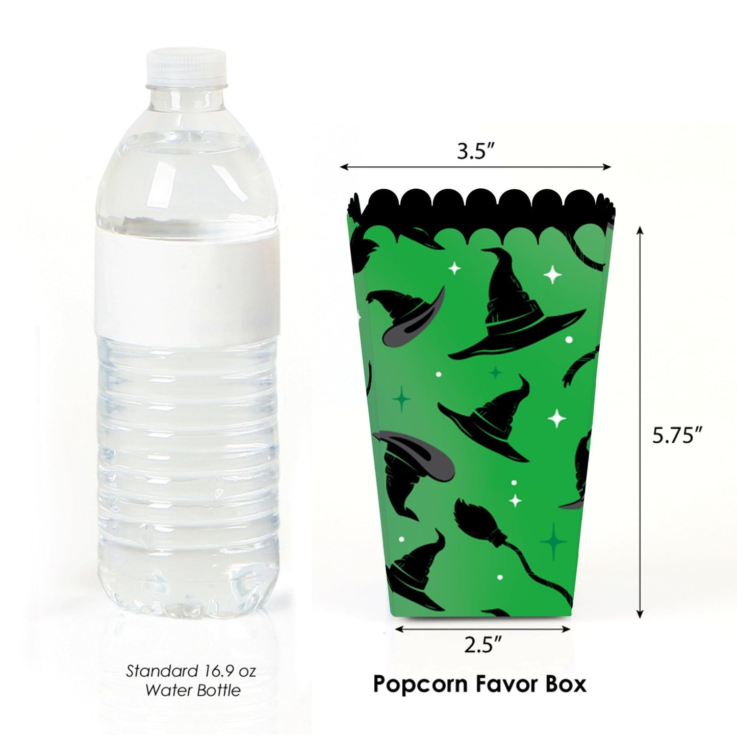 Big Dot of Happiness Witch Popcorn Boxes, Good Pink and Green Birthday or Witch Halloween Party Favor Treat Boxes - Set of 12