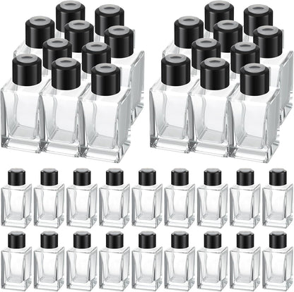 50 Set 50ml 1.7 oz Umigy Glass Diffuser Bottles Reed Diffuser Empty Jars Clear Fragrance Bottle with Black Caps