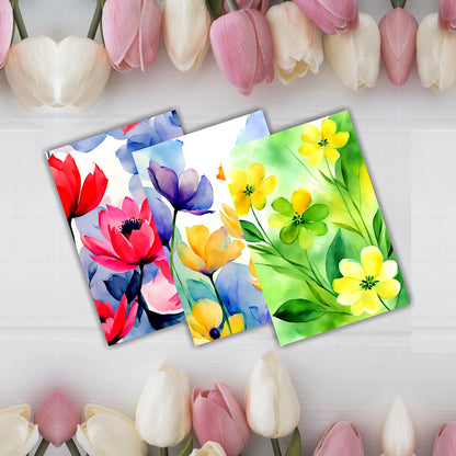 PARTH iMPEX 36 Floral Blank Note Cards With Envelopes - 4 x 6 inch All Occasion Greeting Cards, Watercolor Flowers Sympathy Thank You Notecards and Sealing Stickers