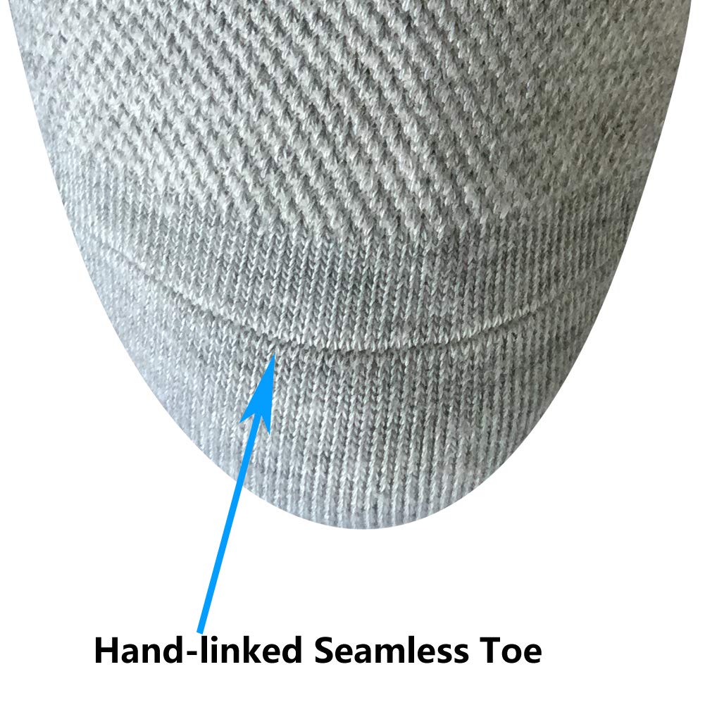 Well Knitting Diabetic Socks for Men & Women, Coolmax Medical Circulation Crew Mid Calf Socks with Seamless Toe, Non-Binding Top, and Padded Sole, 4 Pairs (Grey,L)