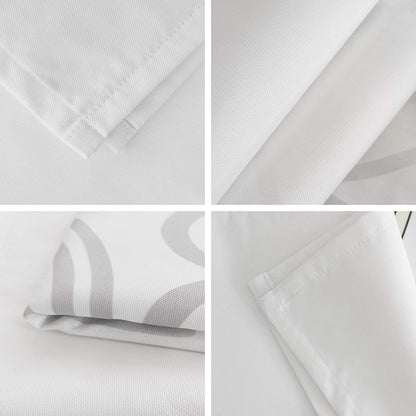 Cotton and Linen Triangle Table Runners, 72 Inches Long, Summer Lemons White Floral Swirls for Wedding Party Decoration