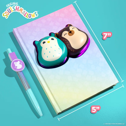 Squishmallows Original Squishy Diary Set, Includes 5 x 7 Diary, 60 Sheets, Kawaii Stickers, Pen, Fun Journaling Kit & Sketchbook for Kids, School Supplies, Journal for Girls