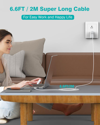 Charger for MacBook Air MacBook Pro 13 14 15 16 inch 2025 2024 2023 2022 2021 2020, M1 M2 M3 M4 Laptop 70W USB C Power Adapter, iPad, LED, 6.6FT USB-C Cable, Charging as Fast as Original Quality