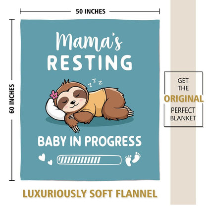 New Mom Gifts for Pregnant Women, Pregnancy Gifts for Expecting Mom, Funny Maternity Blanket Gift for Mama to be, First Time Moms, Mothers Day Birthday Gift for Pregnant Women, (60'' X 50'', Cyan)