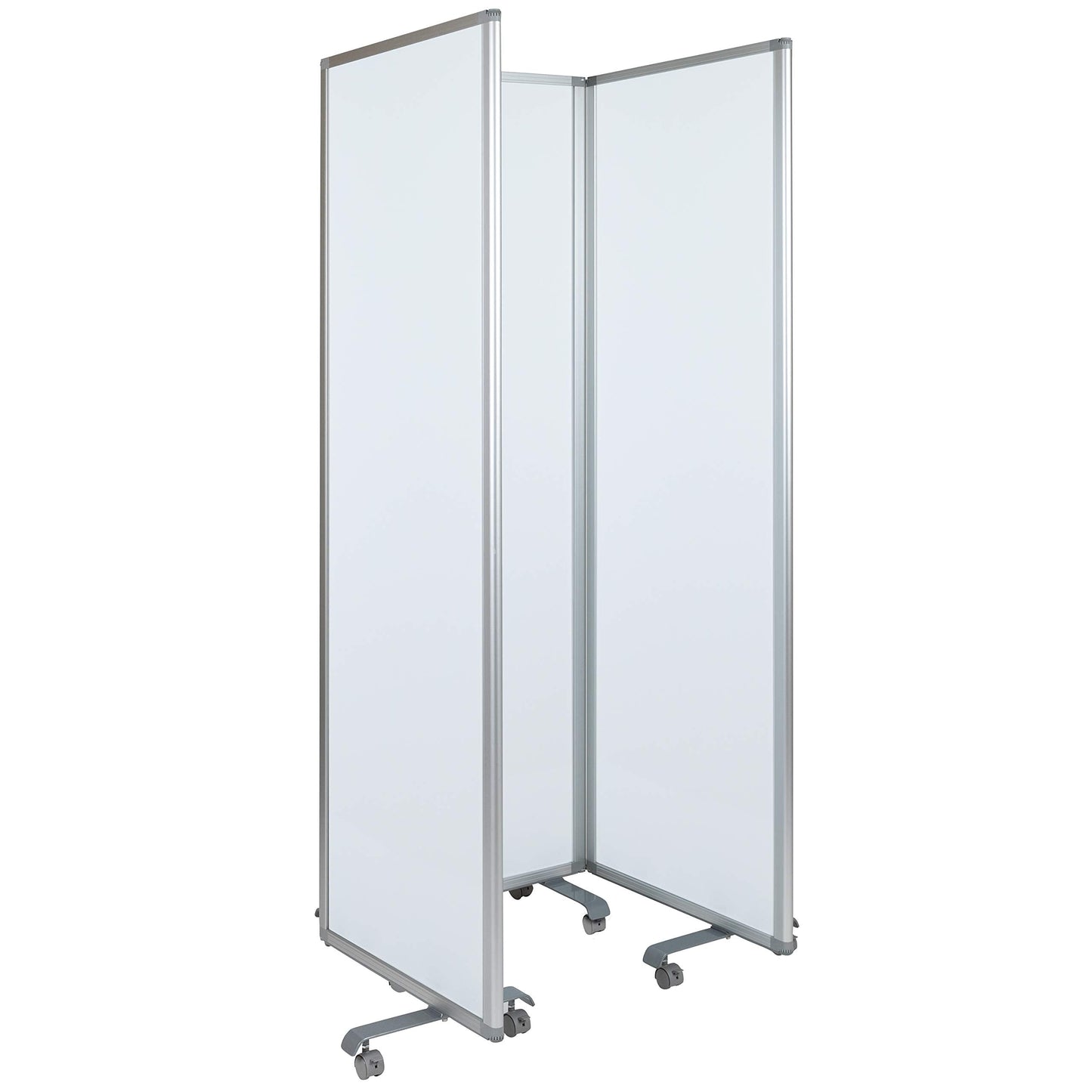 Flash Furniture Raisley 3-Section Mobile Magnetic Whiteboard Partition for Classrooms or Offices, Rolling Dry Erase Board Room Divider, 72"H x 24"W