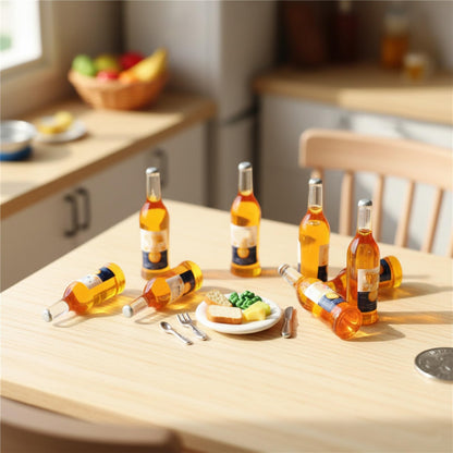 LOGOFUN 50pcs Miniature Wine Bottle Mini Fake Beer Bottles Toys Tiny Drink Accessories for Dollhouse Food Play Decorations