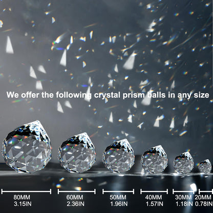 MerryNine Crystal Sun Catcher, 20pcs 0.8"/20mm Crystal Suncatcher Prism for Windows Hanging, Prisms Beads Ball Pendants Rainbow Maker for Fengshui, Home Room Decor, Indoor Windows