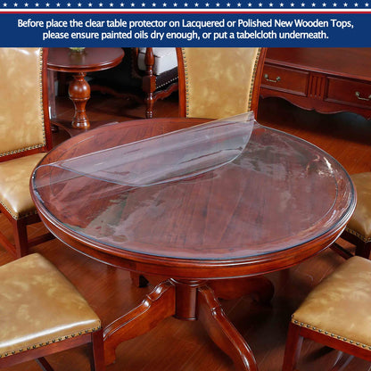 60 x 90 " Clear Plastic Table Protector Thick Wipeable PVC Vinyl Tablecloth Furniture PVC Protective Desktop Liners Cover Waterproof Dining Tabletop Protection Desk Top Blotter Under Grill Mat Pad