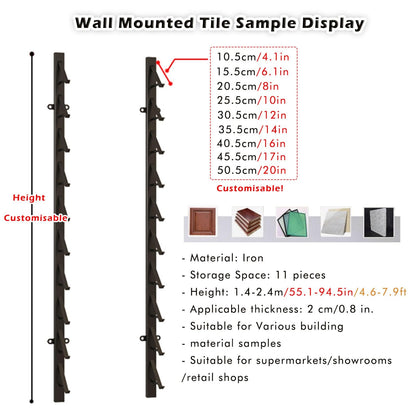 1/ 2/ 3/ 4 Pcs Floor Tile Display Stand, Large 4 8 10 12 Inch Wall-mounted Sample Rack for Retail Stores/ Trade Show/ Supermarket/ Exhibition Hall, Wooden Flooring Storge Shelf(3pc 20.5cm/8in,170cm/67