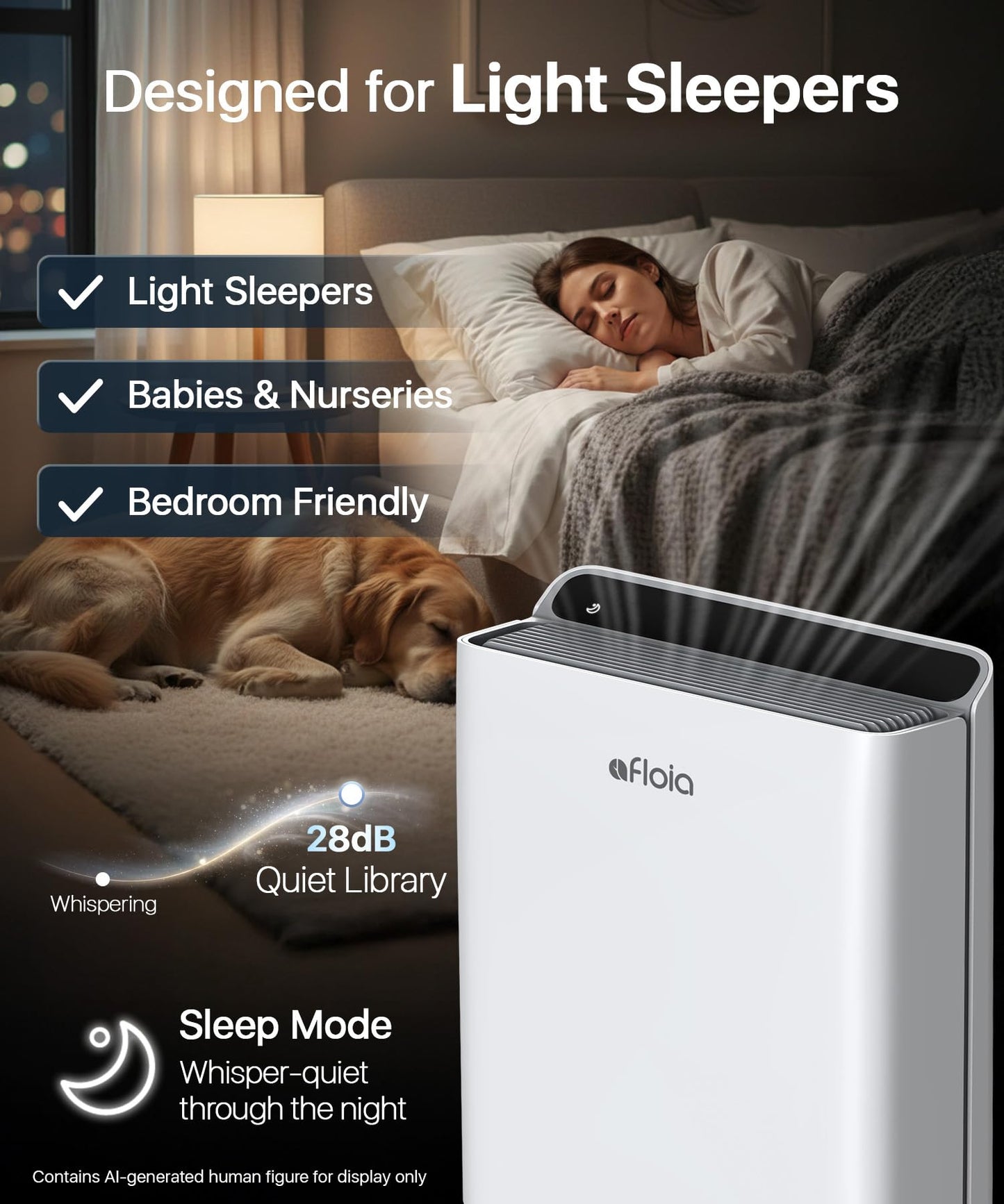 Afloia Air Purifier for Large Rooms Up to 2,000 Sq. Ft. with PM2.5 Display