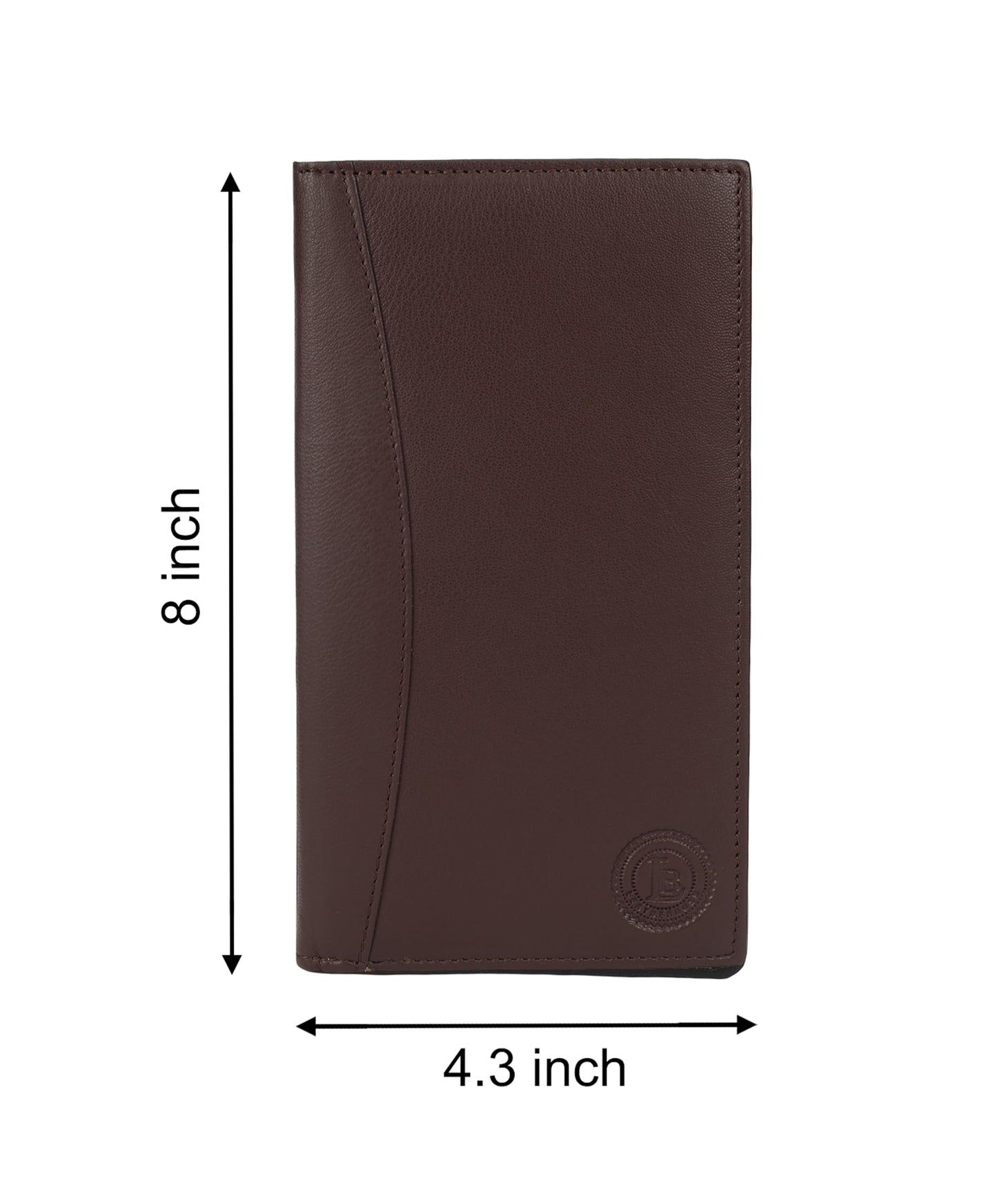 Leather Executive Business Credit Card Book Holder Professional Card Organizer -Clear Slots (Dark Brown)