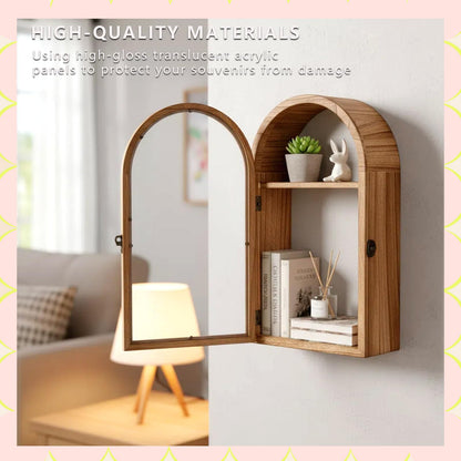 WLZGDFB Shadow Box Frame with Clear Acrylic Door, Removable Shelves & Linen Back - Large Display Case Picture Frame for Wall or Tabletop - Memory Box for Wedding Bouquet, Photos, Medals, Memorabilia