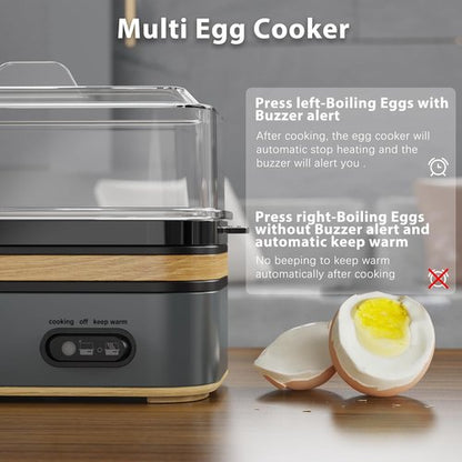Evoloop Electric Egg Cooker - Rapid 6 Egg Capacity for Soft, Medium, Hard Boiled & Omelets - BPA Free
