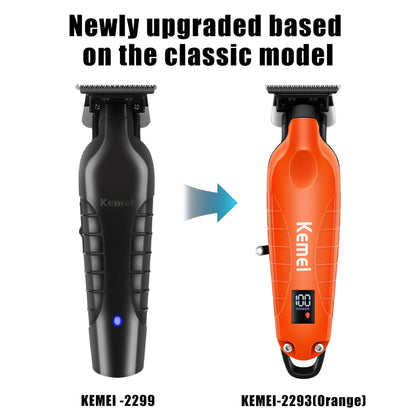 KEMEI 2293 Professional Hair/Beard Trimmer for Men Zero Gapped Hair Clippers for Barber with T Blade, Cordless Rechargeable