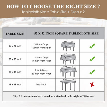 Aocoz Square Tablecloth 52 x 52 Inch Black 10 Pack Tablecloths Stain-Wrinkle Resistant Washable Polyester Table Cloths for Holiday, Buffet Parties,and Wedding