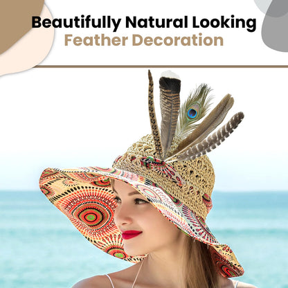 MARRTEUM 5 Style 10-12 Inch Natural Feathers, 20 Pcs Large Assorted Mixed Spotted Pheasant Peacock Turkey Feathers Decorative Bulk for DIY Crafts, Vase, Hat, Clothing, Wedding, Home, Party Decoration