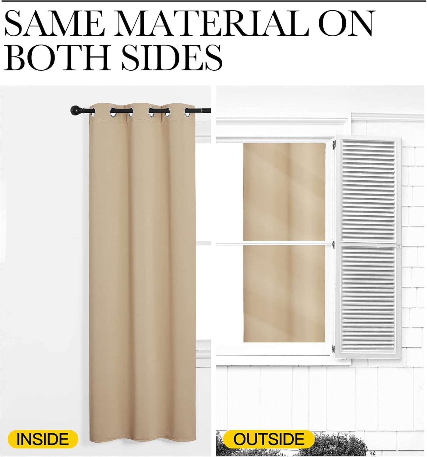 NICETOWN Room Darkening Curtain Panels - Thermal Insulated Grommet Drapes, Biscotti Beige, 29" x 40" (Set of 2)
