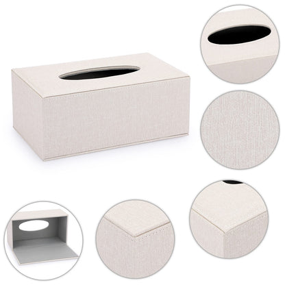 Sumnacon Tissue Box Cover Rectangle Linen Tissue Box,Stylish Tissue Box Holder with Magnetic Bottom,Decorative Tissue Cover for Bathroom Toilet Bedroom Living Room Table Desk Office, Beige