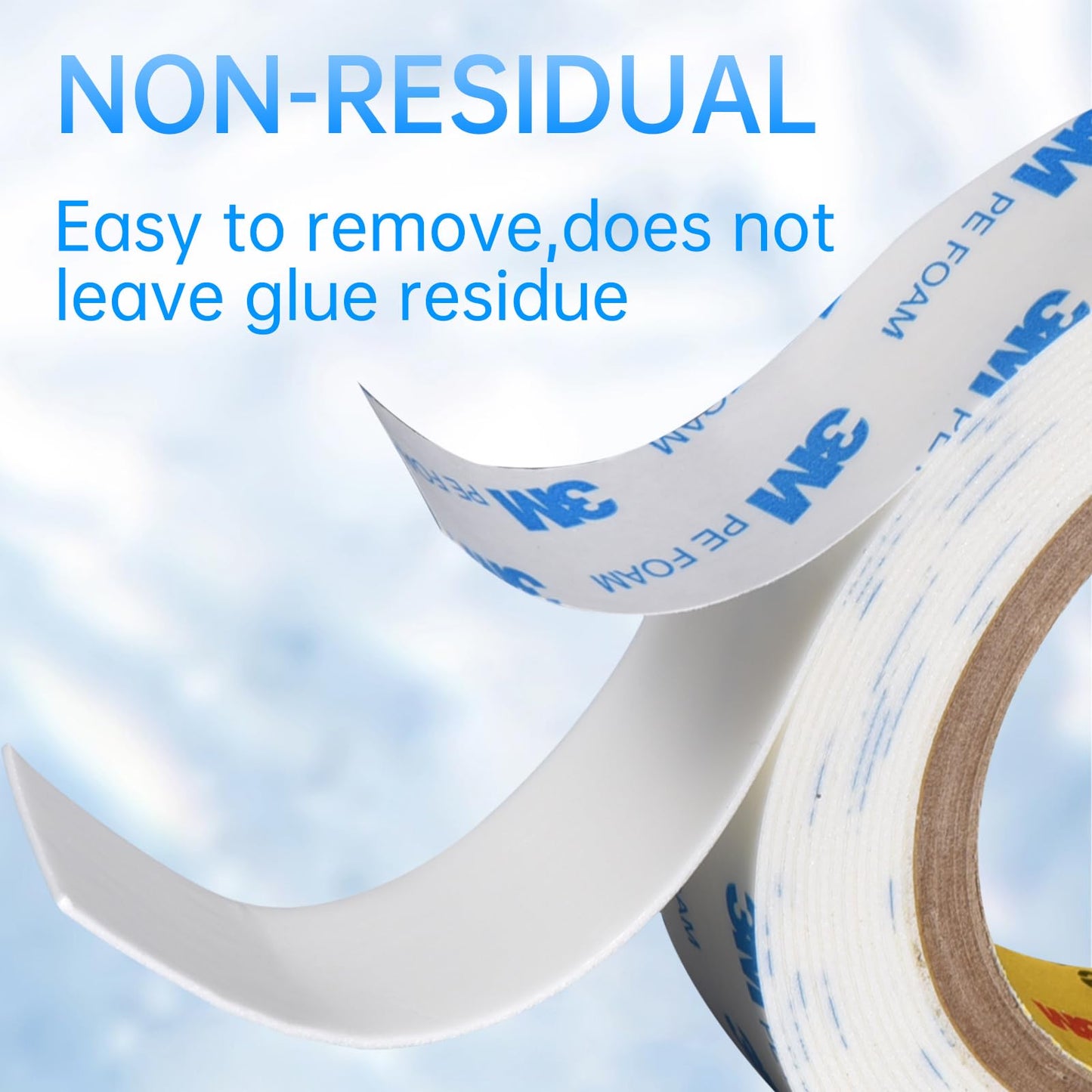 Double Sided Foam Tape Heavy Duty 1 inch x16.5Ft | PE Strong Adhesive Tape | Vibration Resistant | for Indoor/Outdoor Paint Wall Mounting Picture Hanging Poster | Damage-Free (1in/25mm x16.5Ft)