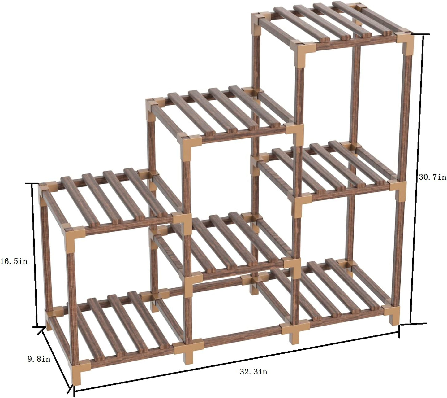 NIREUS Plant Stand Indoor and Outdoor,Wooden Plant Stand Multi Terrace Living Room Corner Balcony and Garden, Wooden