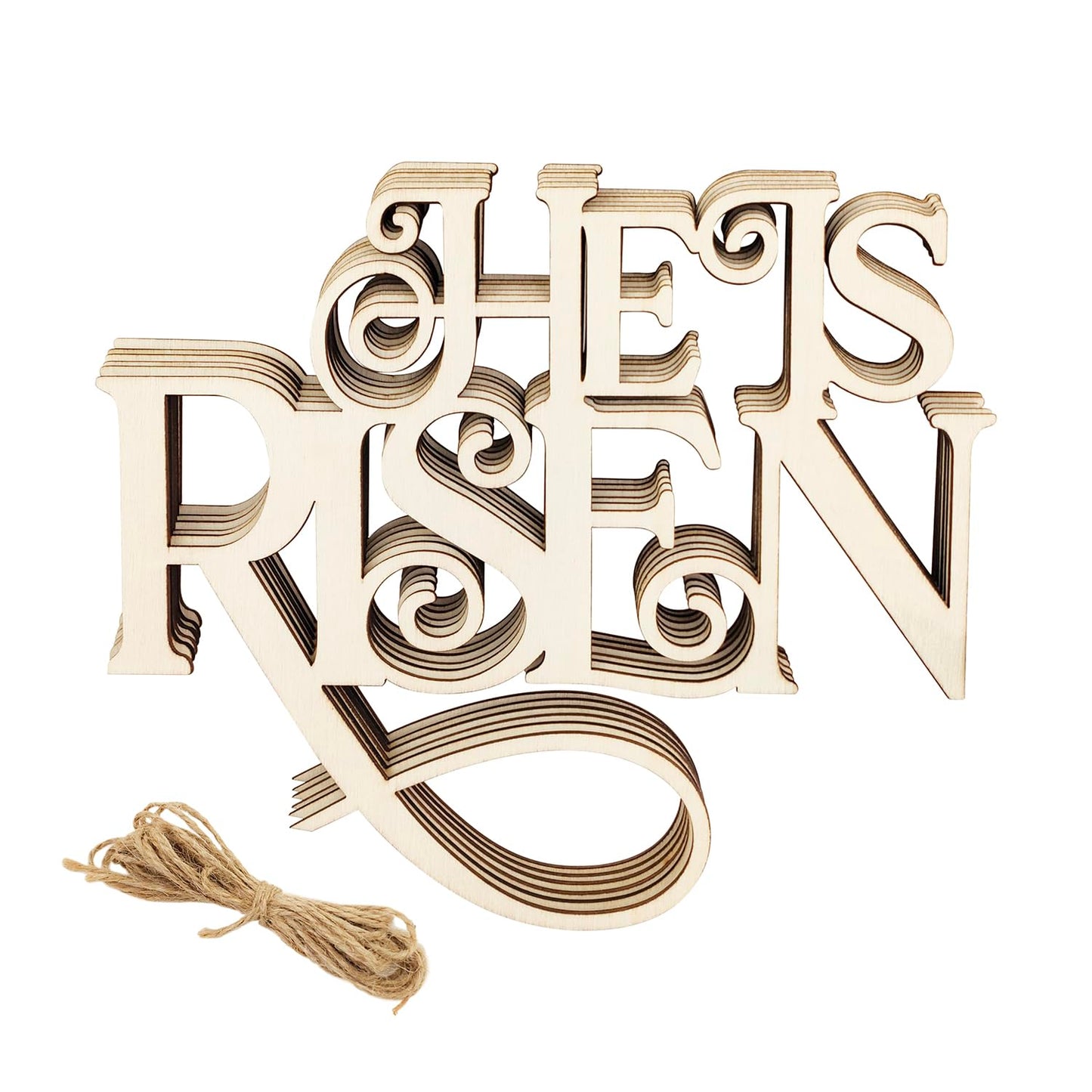 6 Pack 8 Inch Wood He is Risen Letters Cutouts Wood He is Risen Signs Wooden He is Risen Hanging Ornaments DIY He is Risen Wall Decor for Home Party Decoration
