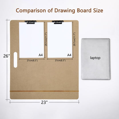 23" x 26" Drawing Board with Handle for Drafting Art - Compatible with H Frame Easel, By TX Liteart