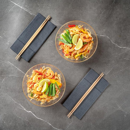 Restaurantware-Moderna 16 Ounce Plastic Bowls, 100 Durable Disposable Salad Bowls - Gold-rimmed, Heavy-duty, Clear Plastic Fancy Bowl, For Warm And Cold Foods, Ideal For Restaurants