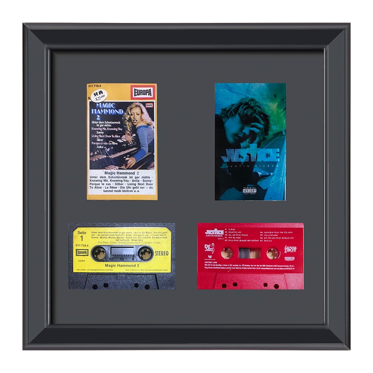 Cassette Tape Storage Shadow Box Display Cabinet,Cassette Storage Display Frame,Cassette Tape Case Display Frame with EVA Foam Lining,Retro Music Decor,Cassette Collection Display,Cassette Tape Holder