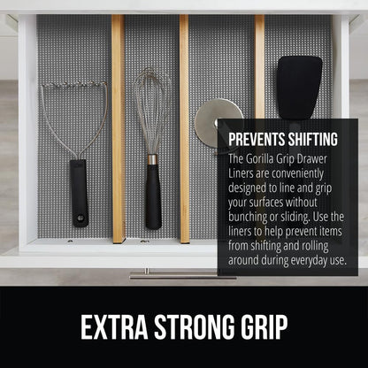 Gorilla Grip Drawer Shelf and Cabinet Liner, Thick Non-Adhesive Liners Protect Kitchen Cabinets, Cupboard, Bathroom