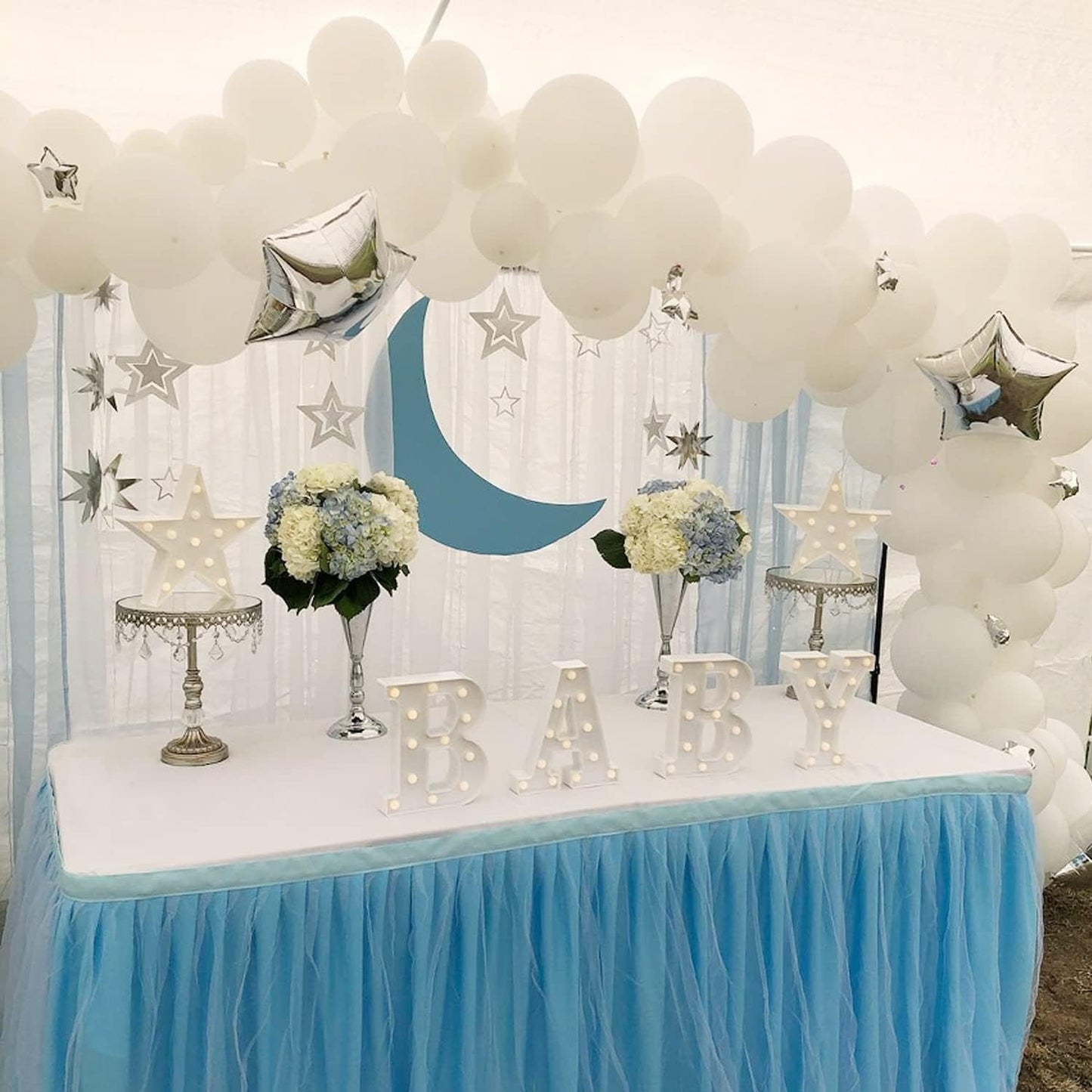 ZUOKEMY 4 LED Baby Marquee Logo Light, Warm White Glowing Letters Perfect for Baby Shower Party, Birthday Party, Home Bedroom Nursery Table Wall Decor