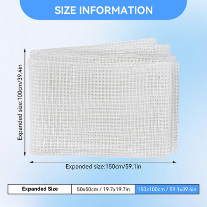 Tomedny Latch Hook Mesh, Blank Rug Hooking Mesh Latch Hook Canvas Carpet Rug Knitting Cloth Accessory Tools for Crafts Supplies Making Embroidery Decoration (Grid Cloth 150 * 100cm)