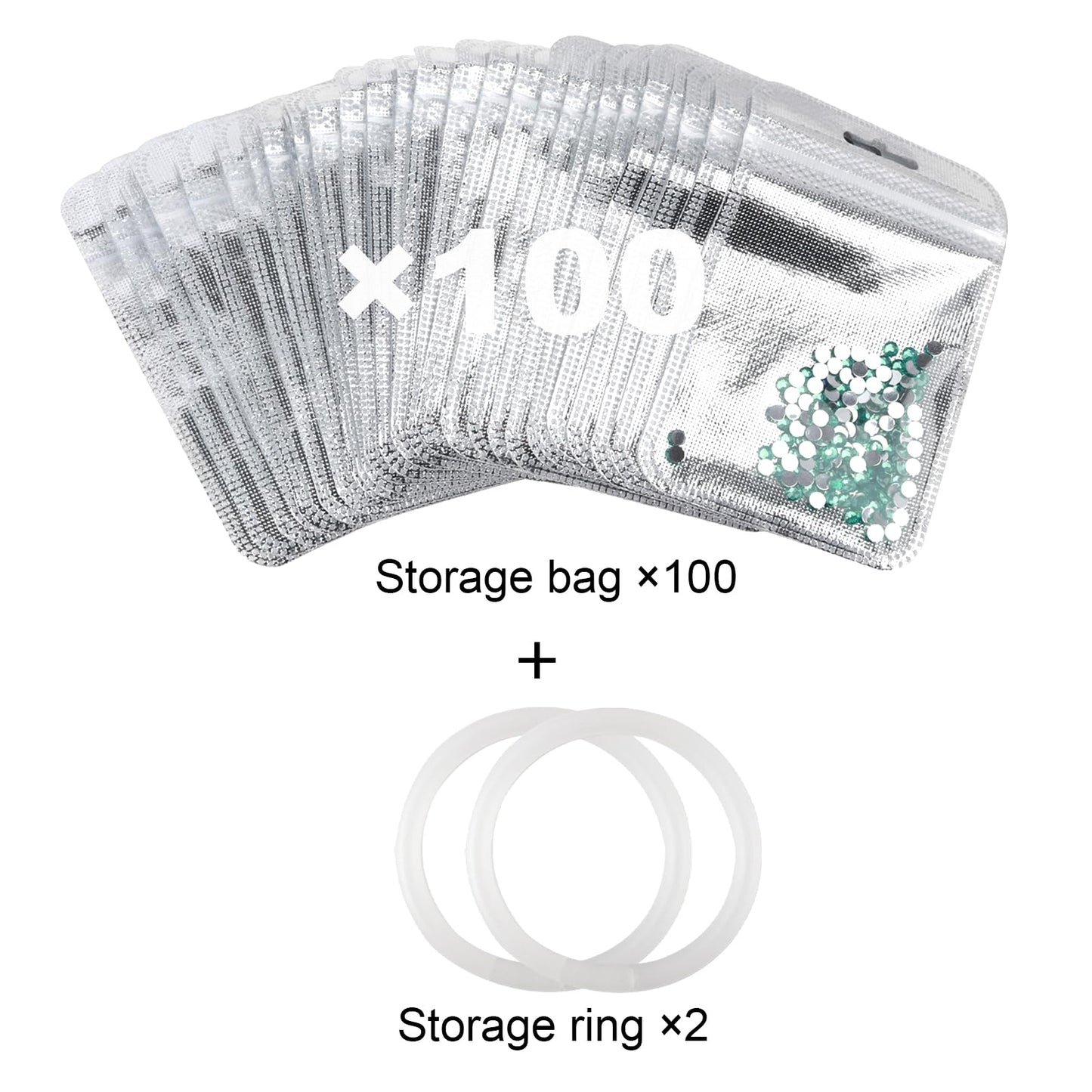 antor 100 PCS Diamond Painting Beads Storage Bags, Reusable Diamond Art Storage Accessories Ziplock Pouches, Craft Supply Bead and Gem Organizer for DIY Projects