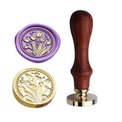 JUPPE 6pcs Flower Wax Seal Stamp Set, Cherry Blossom Rose Bell Orchid Branches Tulip Various Flowers Sealing Wax Stamp for Wedding Invitation, Envelopes, Party, Birthday, Christmas Card, Gift Wrap
