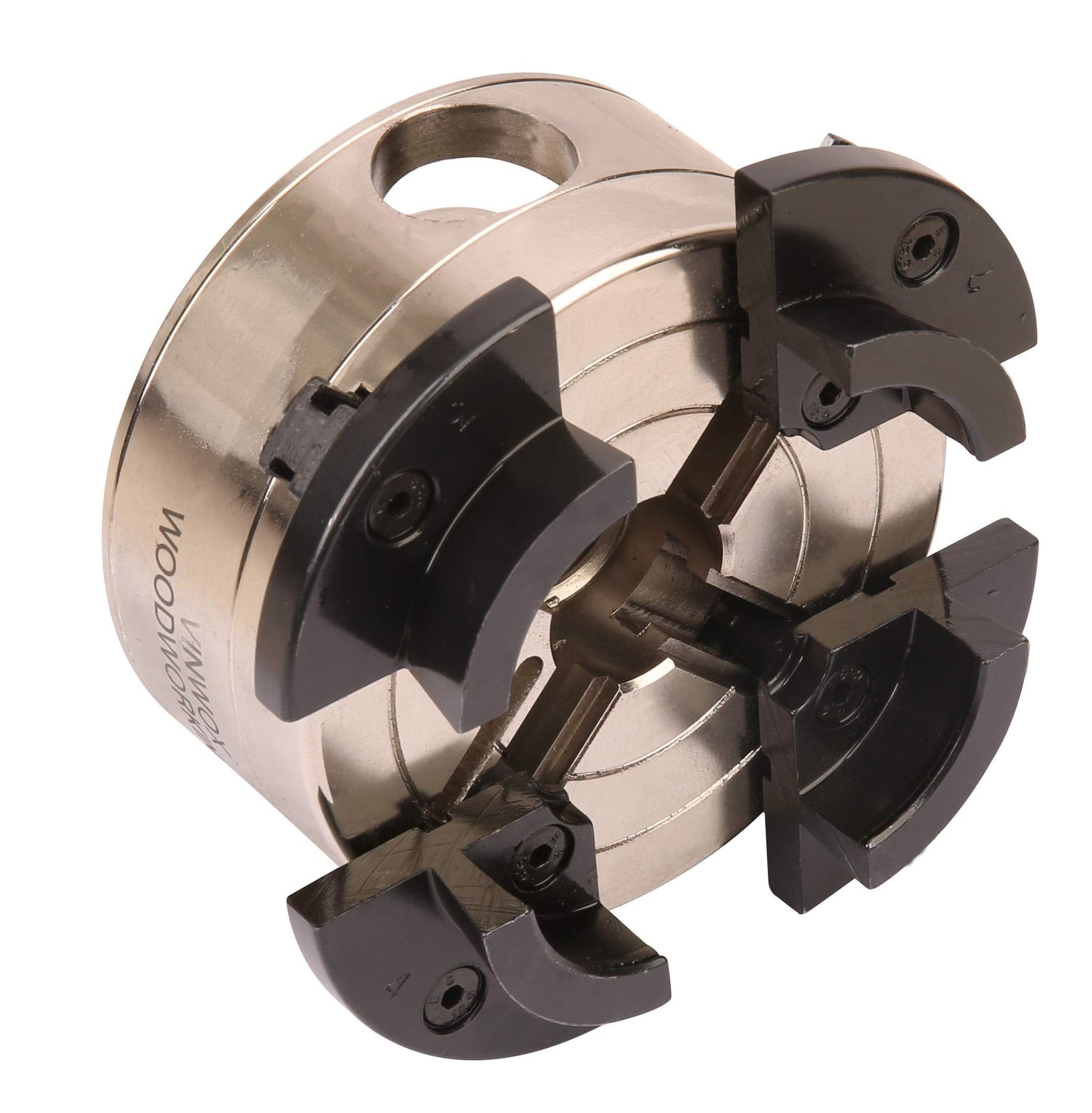 VINWOX 3-1/2INCH Self-Centering Wood Lathe Key Chuck Set, Round Jaw Mounted, with Step Jaw, Pin Jaw & Wide Jaw, 1"x8TPI Thread & 3/4"x16TPI Adapter, SCK4-3.5NV-SET, Nickle Coating NOVA Chuck Body