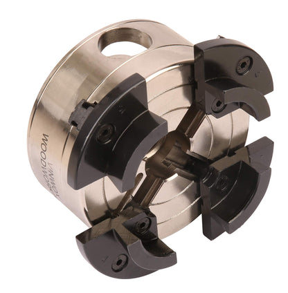 VINWOX 3-1/2INCH Self-Centering Wood Lathe Key Chuck Set, Round Jaw Mounted, with Step Jaw, Pin Jaw & Wide Jaw, 1"x8TPI Thread & 3/4"x16TPI Adapter, SCK4-3.5NV-SET, Nickle Coating NOVA Chuck Body