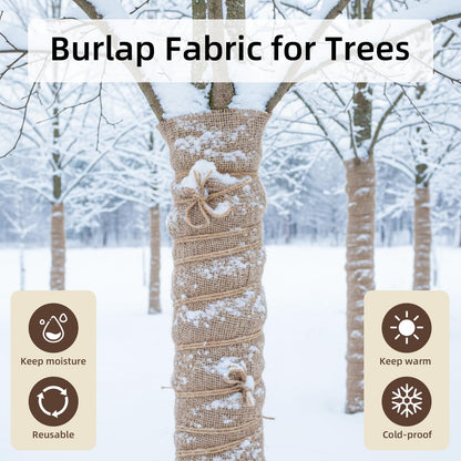 Tegeme 40 Inch x 80 ft Burlap Fabrics Roll with 600 ft Natural Jute Twine Rope Burlap Tree Wraps Protector Winter Frost Plant Blankets Cloth Weed Barrier for Outdoor Garden DIY Craft Party